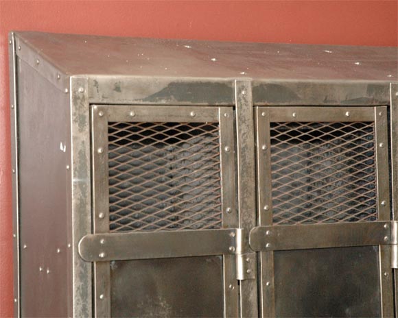 Industrial Steel Locker Set In Excellent Condition In Los Angeles, CA