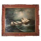 Antique Nautical Oil Painting