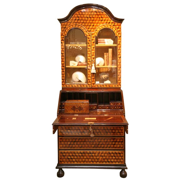 Third Quarter 19th Century Inlaid Marquetry Viennese Secretary