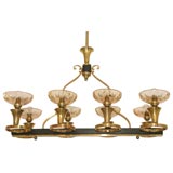 Italian brass and Murano Glass Chandelier