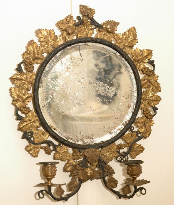 Iron Grape Wreath Mirror