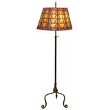 Iron floor lamp with mica shade