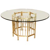 Brass Dining table with 60" glass top