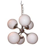 Chrome and Milk Glass Hanging Fixture