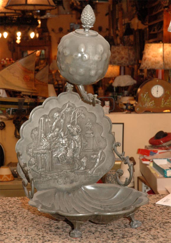 French pewwter  lavabo  or towels   & soaps' holder