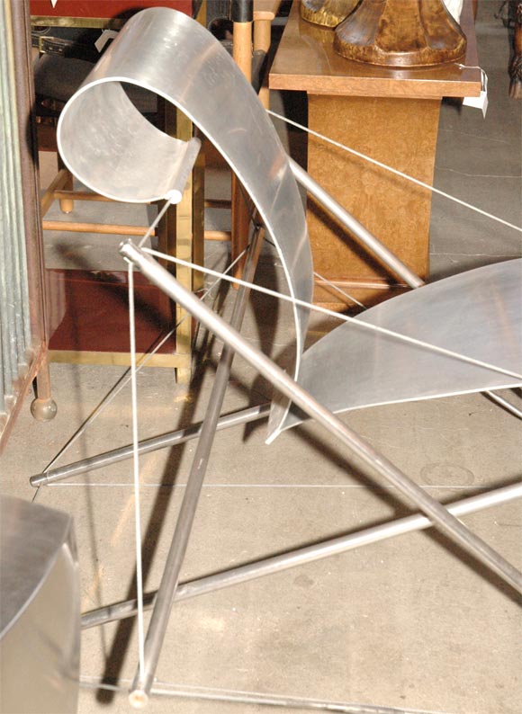 Loungesessel aus Chrom und Stahl von Jacques Henri Varichon im Zustand „Hervorragend“ im Angebot in Los Angeles, CA