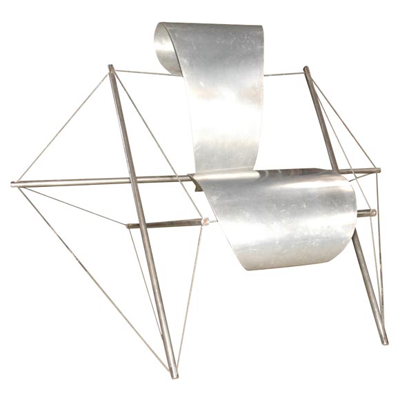 Jacques Henri Varichon Chrome and Steel Lounge Chair