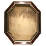 Ebonized Wood and Faux tortoise Shell Mirror
