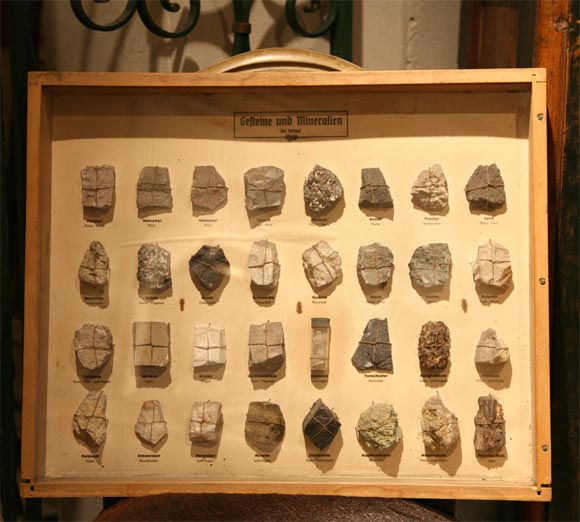 Framed Collection of  Stone Fragments