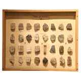 Framed Collection of  Stone Fragments