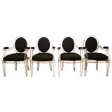 Set of Four Painted Metal Armchairs