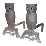 Antique Owl Andirons