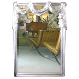 Carved Drape Silver Gilt Mirror