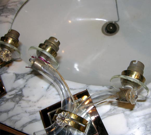 Pair of French Mirrored Sconces For Sale 1