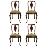 Used A Set of Four Queen Ann Dining Chairs