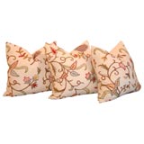 Vintage 1930'S CREWELWORK  COLORFUL PILLOWS