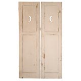 PAIR OF 19THC  ORIGINAL WHITE PAINTED SHUTTERS FROM MAINE