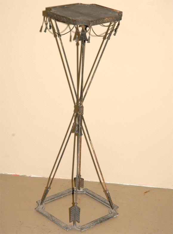 Napoleon III Tole Stand with Tassels