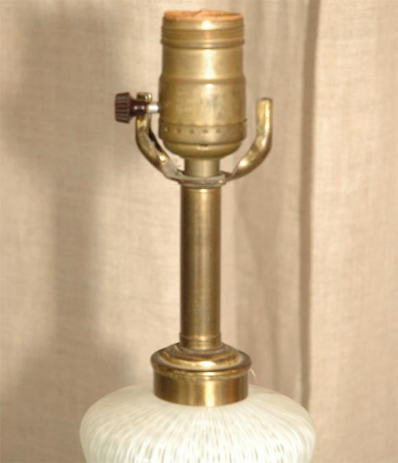 Italian SINGLE WHITE MURANO LAMP