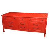 Chinoise vintage imperial red dresser or sideboard