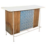 Vintage Teak and Iron Regency Bar