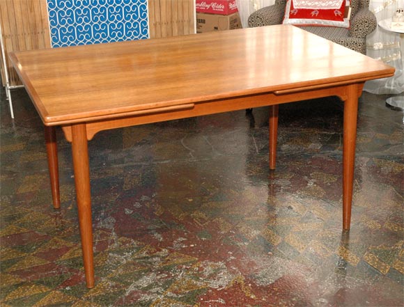 1960's Dux Expandable Teak Dining Table For Sale 1