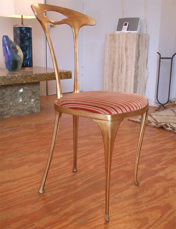 Italian gilded metal vanity chair