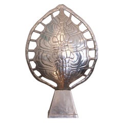 Cast Aluminum Tortoise ShellTable Lamp Sculpture by Arthur Court