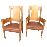 Antique Pair of Arts and Crafts Armchairs