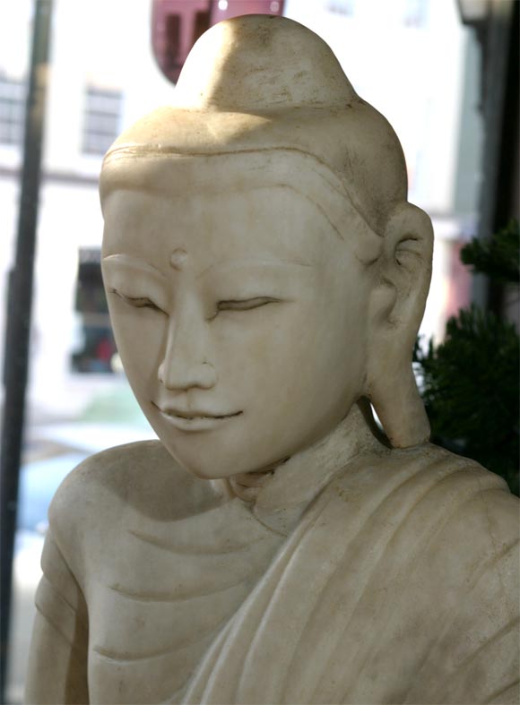 18th Century and Earlier Marble Buddha