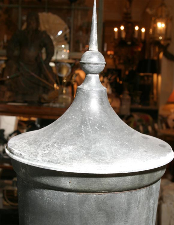 20th Century Pair Zinc Covered Urns