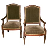 Used pair mahogany armchairs