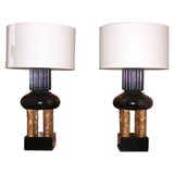 PHENOMENAL PAIR OF JAMES MONT LAMPS.