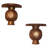 PAIR OF GILT LEAFED DECORATIVE WALL PLAQUES BY JAMES MONT