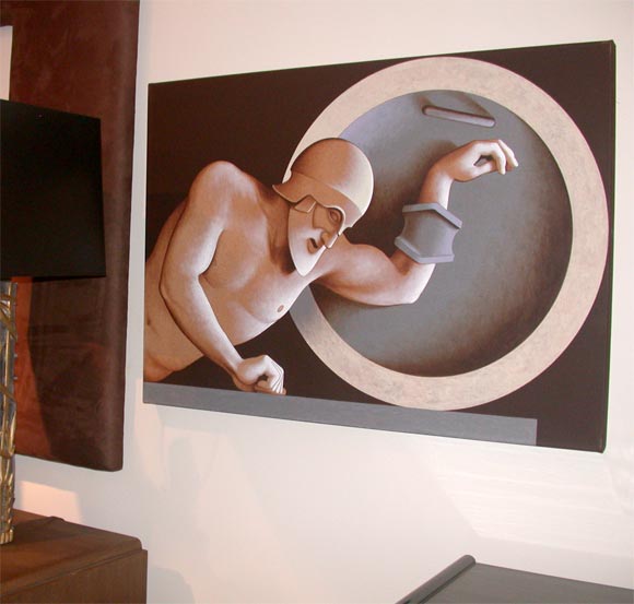Fallen Griechischer Krieger, Gemälde von Lynn Curlee im Zustand „Hervorragend“ im Angebot in New York, NY