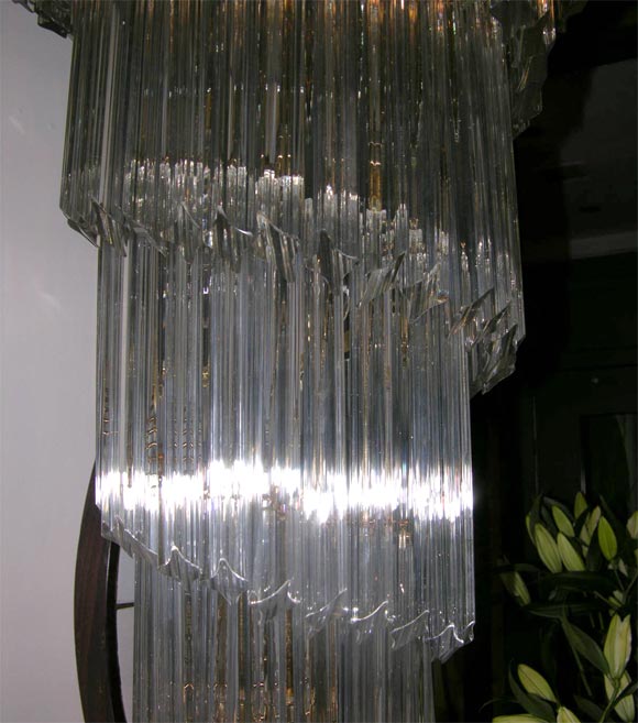 Murano Glass Spiral Chandelier In Good Condition For Sale In Brooklyn, NY