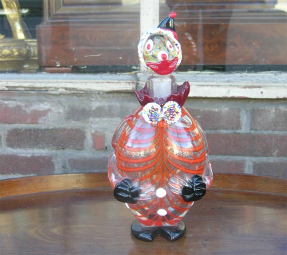 A very fine Murano decanter in the form of a clown.