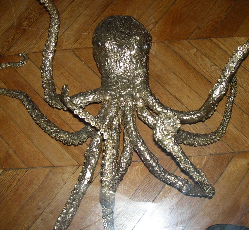 Bronze 1970s Octopus Coffee Table For Sale