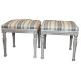 Pair of Gustavian style small benches