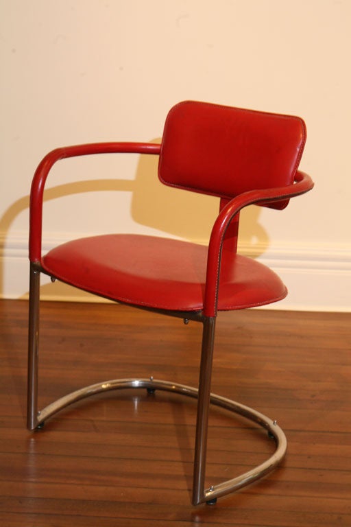 Pair of Jacques Adnet Armchairs 1