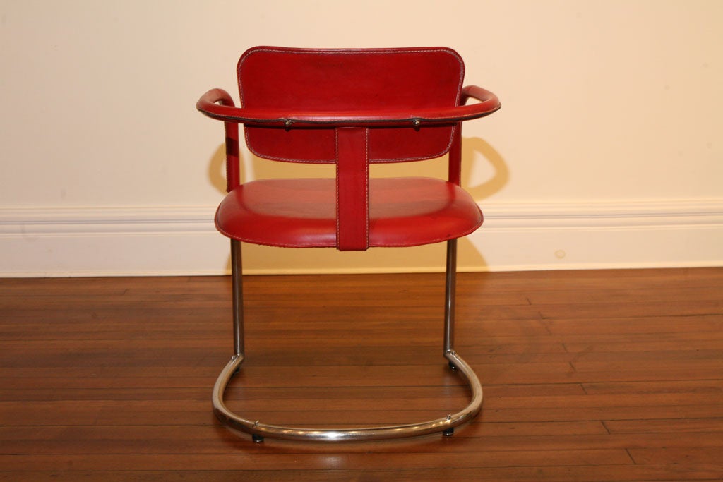Pair of Jacques Adnet Armchairs 3