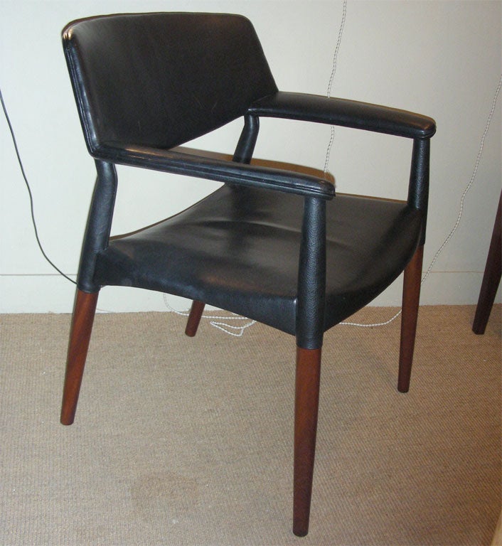 Mahogany Two 1950s Armchairs by Ejner Larsen and Axel Bender-Madsen For Sale