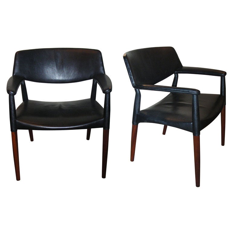 Two 1950s Armchairs by Ejner Larsen and Axel Bender-Madsen For Sale