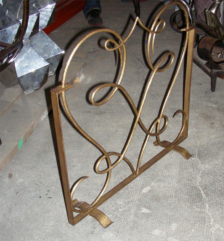 French 1940s Fire Screen by René Drouet For Sale