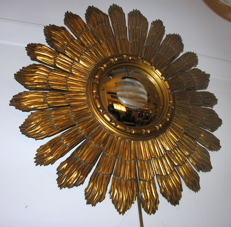 Gilt Wood Sunburst Mirror