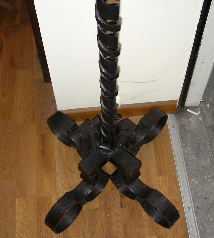 Mid-20th Century 1940 Wrought Iron Floor Lamp by R. Subes