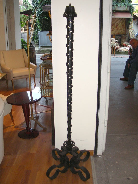 1940 Wrought Iron Floor Lamp by R. Subes 1
