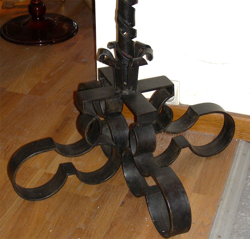 1940 Wrought Iron Floor Lamp by R. Subes 2