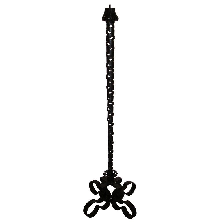 1940 Wrought Iron Floor Lamp by R. Subes