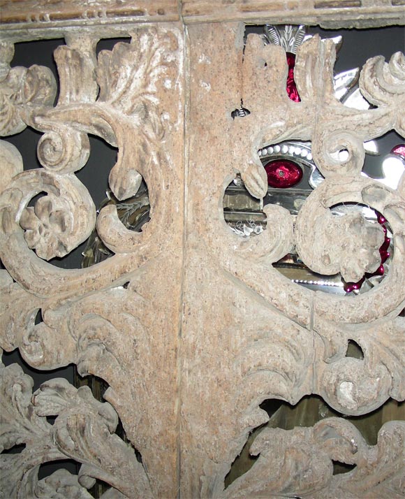 18th Century and Earlier 1500 Florentine Interior Carved Wood Shutter For Sale